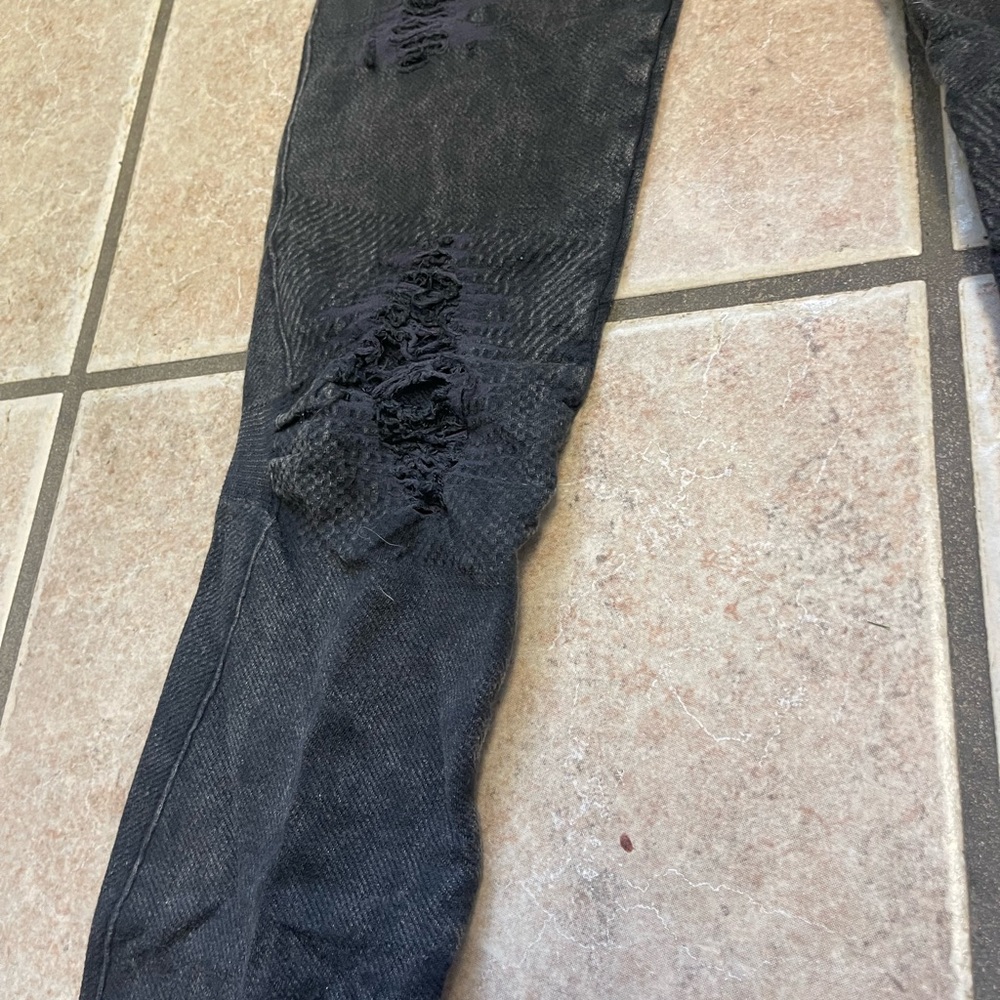 Womens NikiBiki Vintage Ripped Black/Charcoal leggings - Picture 4 of 13